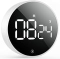VOCOO Digital Kitchen Timer - Magnetic Countdown Countup Timer with Large LED Display Volume Adjustable, Easy for Cooking and for Seniors and Kids to Use (White)