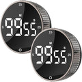 Upgrade Digital Kitchen Timer - Magnetic Countdown Countup Visual Pomodoro Timer with Large LED Display, 3-Preset Times (5, 15, 25), 3 Volume Levels, Ideal for Cooking, Baking and Fitness (2, Tarnish)