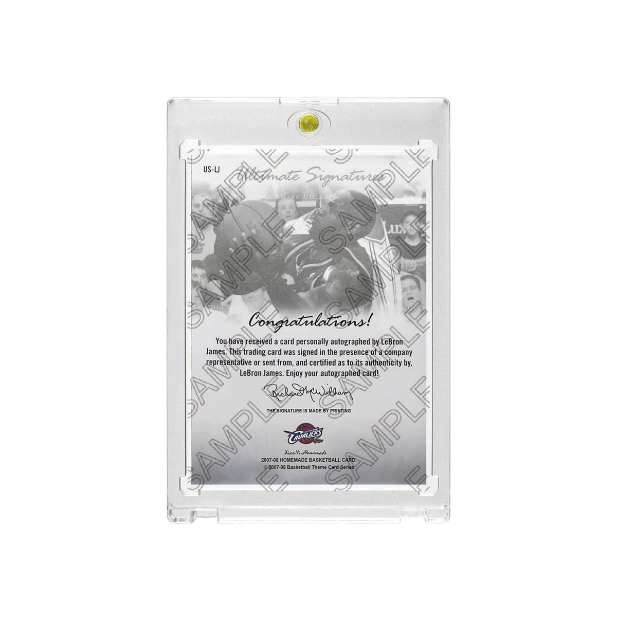Cavaliers LeBron James Ultimate Signatures Auto Card with Display Case