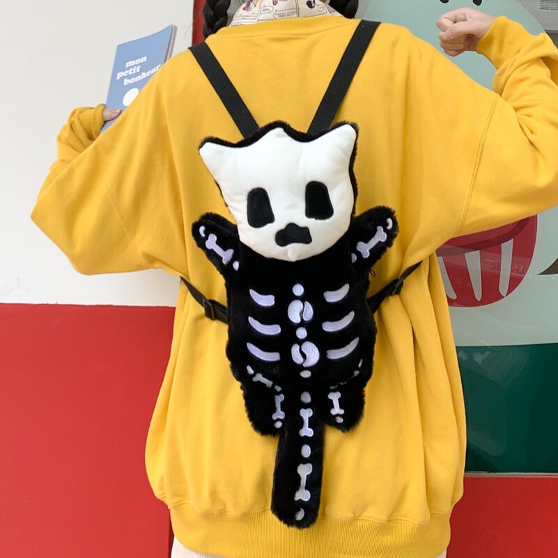 Adorable Mini Skeleton Plush Backpack - Perfect for Fun Adventures!